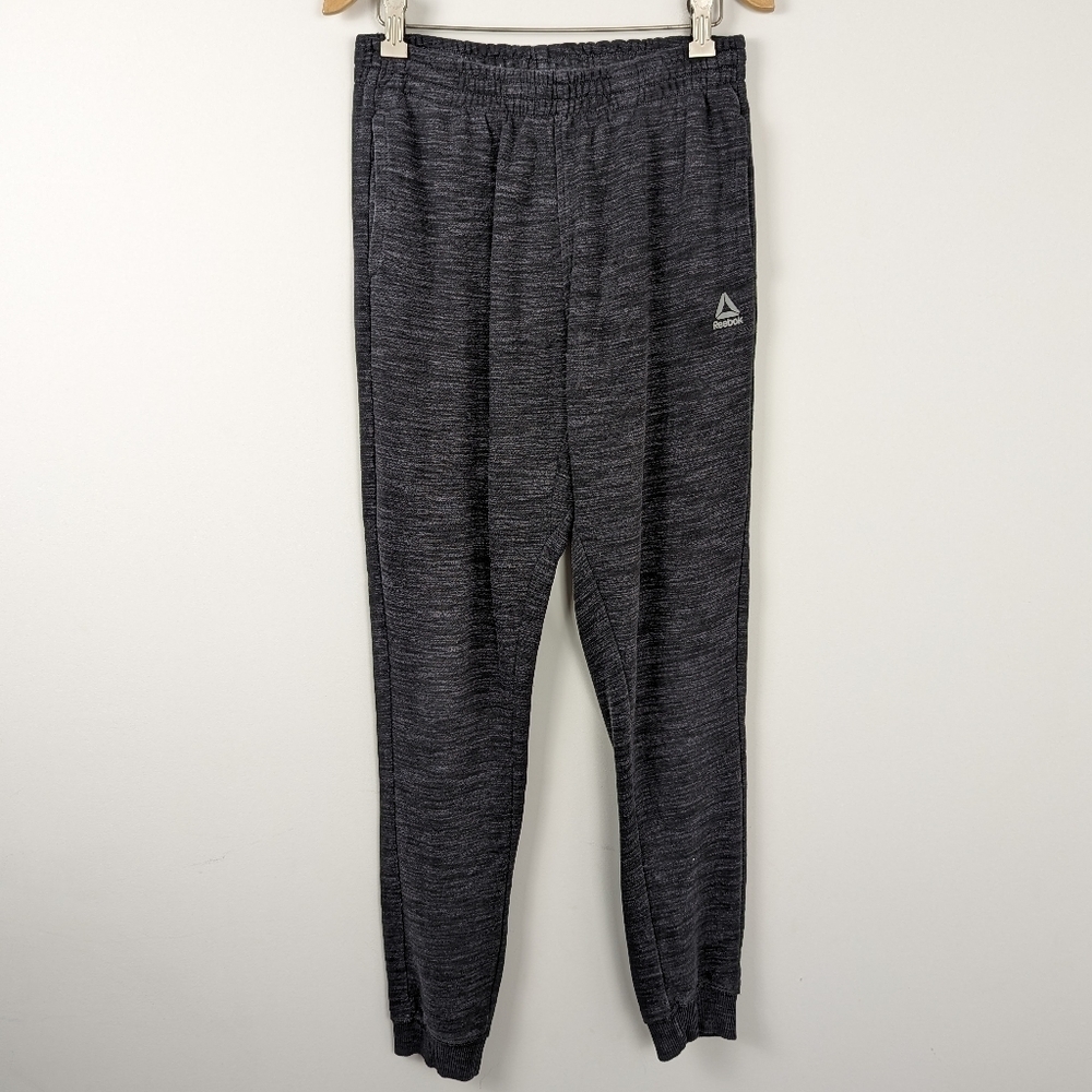 Reebok Heathered Joggers, Comfort Cotton Blend, Youth Size L, Charcoal Grey